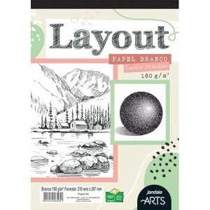 Bloco Para Desenho Layout A4 Branco 180gr Com 20 Folhas - JANDAIA