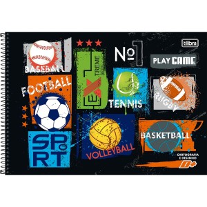 Caderno de Desenho Milimetrado 96fls D+ Masculino Capa Dura TILIBRA