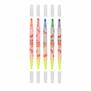 Marca Texto Borboletas Kit Com  6 Cores 2 Pontas Fina Idea - MOLIN