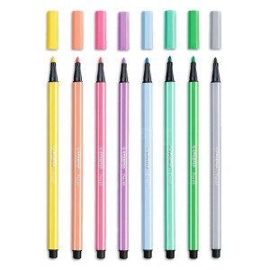 Caneta hidrográfica 1.0mm Kit Com 8 Cores Pasteis Pen 68 - STABILO