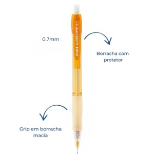 Lapiseira 0.7mm Super Grip Laranja Neon Blister PILOT