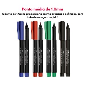 Caneta Retroprojetor CD Marker Media 1.0mm FABER CASTELL