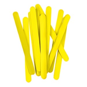 Palito De Sorvete Ponta Redonda  Amarelo Com 50 - KAZ