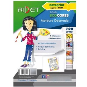 Bloco Criativo Moldura Decorada OF 7 Estampado 32 Folhas 120gr 230X320mm Ecocores RIDET NOVAPRINT Ref.010017