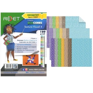 Bloco Criativo Textura Visual 4 OF 7 Cores 36FLS 180GR 230X320MM ECOCORES RIDET NOVAPRINT REF.010014