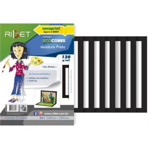 Bloco Criativo Moldura Preta OF 35 Folhas 120gr 230X320mm Ecocores RIDET NOVAPRINT Ref.010018