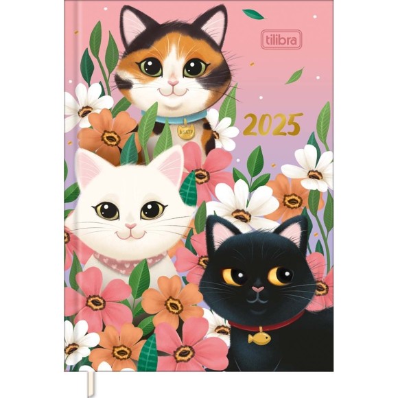 Agenda 2025 Escolar Diária Mini Purrfect Cats Brochura TILIBRA