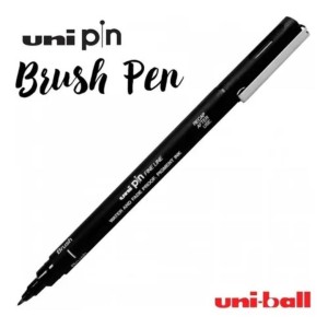 Caneta Brush Unipin Preta Br-200 UNI-BALL
