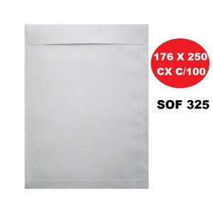 ENVELOPE SACO 176X250 BRANCO CX C/100 REF.SOF325 SCRITY