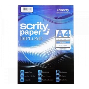 Papel A4 Diplomata/Opaline 120gr Branco Com 50 Folhas SCRITY