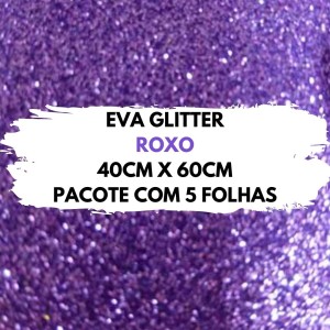 Eva Glitter 40X60cm Pacote Com 5 Folhas