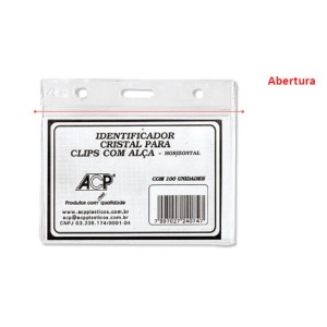 Crachá PVC 70 x 100 mm Sem Jacaré Horizontal Ref. C-9/S ACP