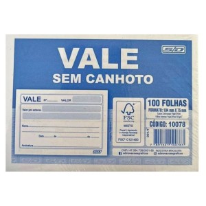 Bloco de Vale Sem Canhoto Ref.10078 SÃO DOMINGOS