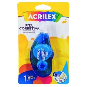 Corretivo Fita 5mmx6m Azul ACRILEX
