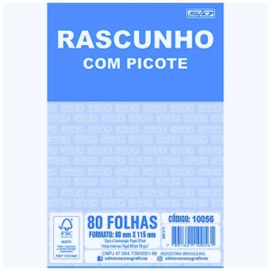 Bloco de Rascunho Pequeno Com Picote Ref: 10056 KZ3006 SÃO DOMINGOS | KAZ