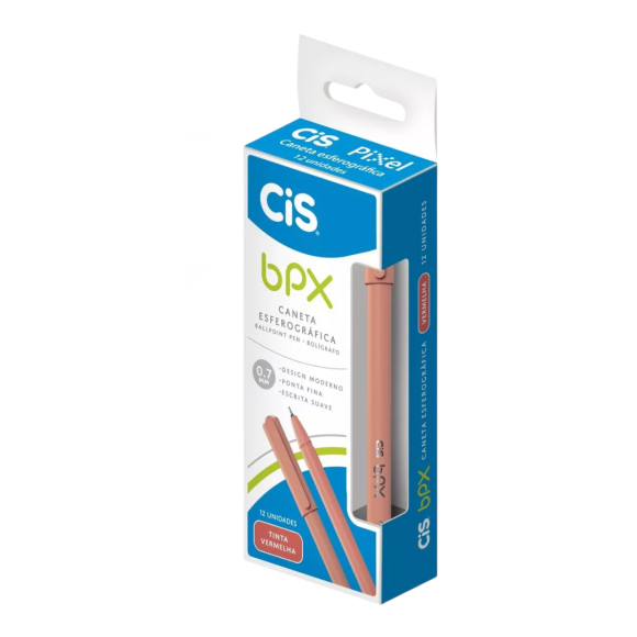 CANETA ESFEROGRAFICA 0.7MM BPX VERMELHA C/12 CIS