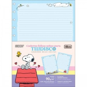 Bloco Universitário com 50 Folhas 90g Snoopy Tilidisco Inteliegente TILIBRA