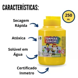 Guache 250ml Amarelo Ouro ACRILEX