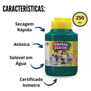 Guache 250ml Verde Bandeira ACRILEX