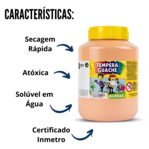 Guache 500ml Amarelo Pessego ACRILEX