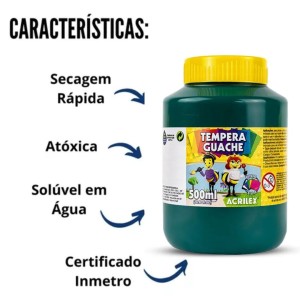 Guache 500ml Verde Bandeira ACRILEX