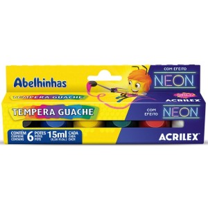 Guache 15ml Fantasia Neon 6 Cores ACRILEX