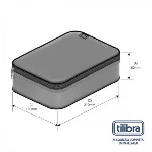 Estojo Box Grande Academie Metalizado Rosê TILIBRA