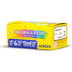 Pintura a Dedo com 6 Cores 15ml ACRILEX