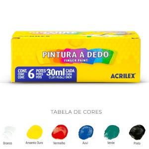 Pintura a Dedo com 6 Cores 30ml ACRILEX