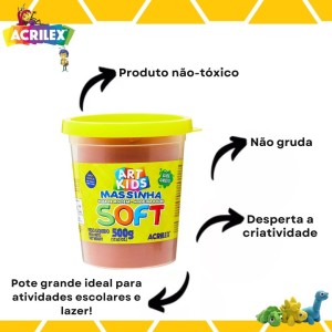 Massinha Base Amido 500gr Marrom Chocolate Soft ACRILEX
