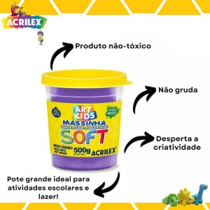 Massinha Base Amido 500gr Violeta Soft ACRILEX