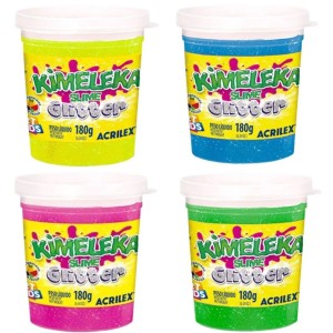 Massinha Kimeleka Slime Glitter 180g Art Kids ACRILEX