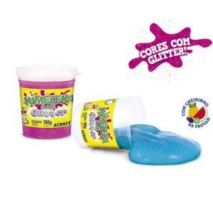 Massinha Kimeleka Slime Glitter 180g Art Kids ACRILEX