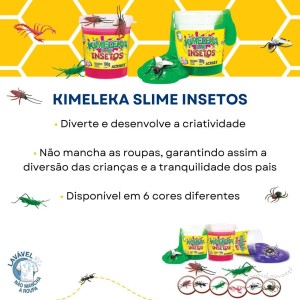 Massinha Kimeleka Slime Insetos 180g Art Kids ACRILEX