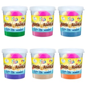 Areia Magica 550g com 3 Moldes Art Kids ACRILEX