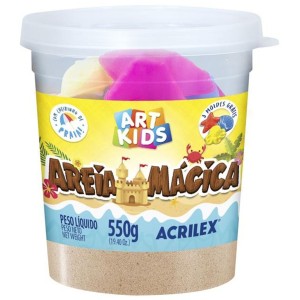 Areia Magica 550g com 3 Moldes Art Kids ACRILEX
