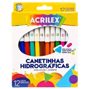 Canetinha Hidrografica 12 Cores Ref.06902 ACRILEX
