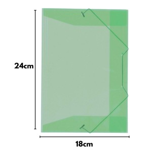 Pasta Plastica Com Elastico 1/4 Pequena Fina Verde ACP