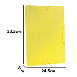 Pasta Plastica Com Elastico Oficio Lombada 20mm Amarela ACP