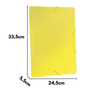 Pasta Plastica Com Elastico Oficio Lombada 55mm Amarela ACP