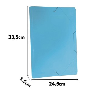 Pasta Plastica Com Elastico Oficio Lombada 55mm Azul ACP