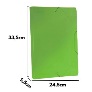 Pasta Plastica Com Elastico Oficio Lombada 55mm Verde ACP