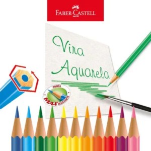 LAPIS DE COR 12 CORES AQUARELAVEL FABER CASTELL