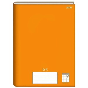 Caderno Quadriculado Universitário Brochura Laranja 10x10mm STIFF