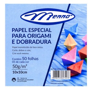 Papel Origami 10x10cm Com 50 Folhas MENNO