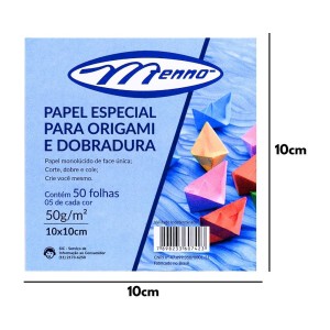 Papel Origami 10x10cm Com 50 Folhas MENNO