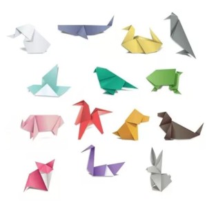 Kit Papel Origami Com 3 Tamanhos Com 150 Folhas Totais MENNO