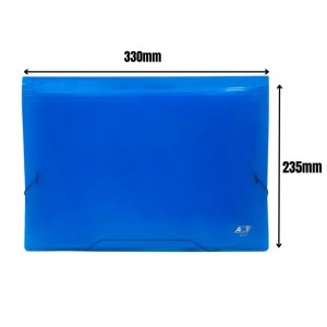 Pasta Sanfonada Plastica A4 12 Divisoria Azul 235X330mm Ref.1024 ACP