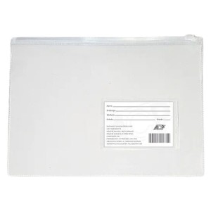 Pasta Plástica Porta Documento Cristal Com Zíper E Com Visor ACP