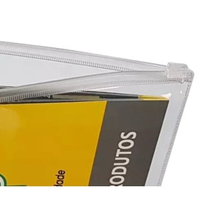 Pasta Plástica Porta Documento Cristal Com Zíper E Com Visor ACP